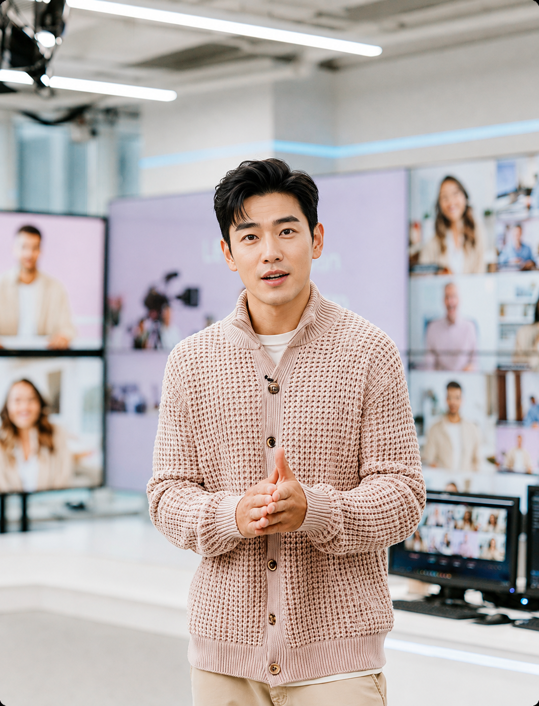 Hybrid event production with presenter and remote participants