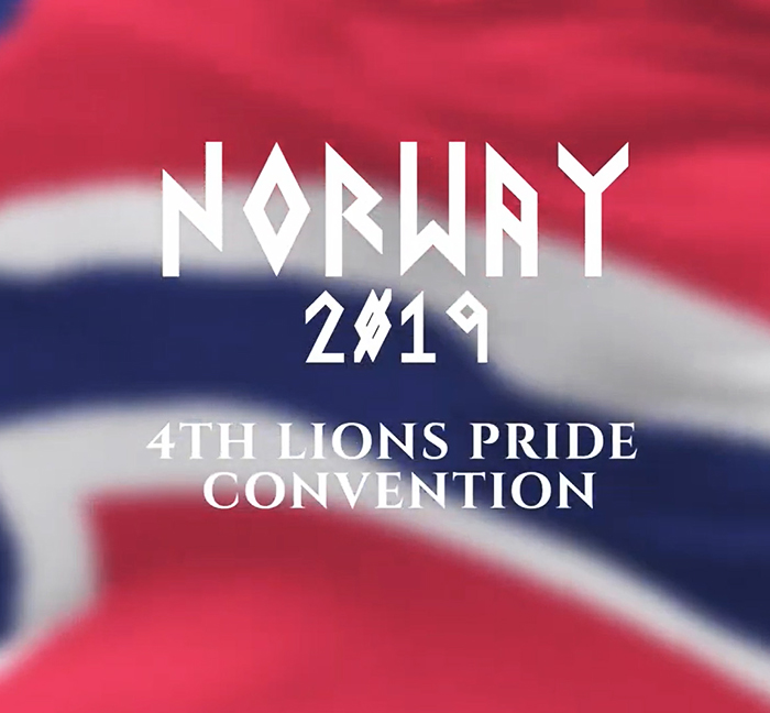 Norway 2019 Fourth Lions Pride Convention title graphic